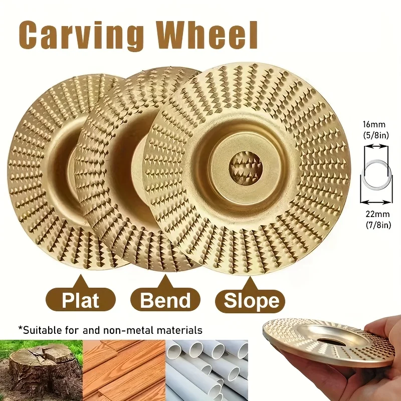 Roue de sculpture sur bois, roue de polissage, disque de ponçage polyvalent, outil de façonnage, disque abrasif, diamètre intérieur de 22 mm