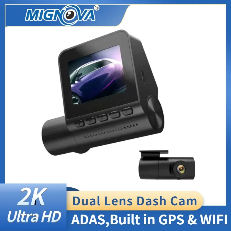 2인치 HD 4K 와이파이 듀얼 카메라 전후방 주차감시 24시간 녹화 야간촬영 DVR 차량용 블랙박스