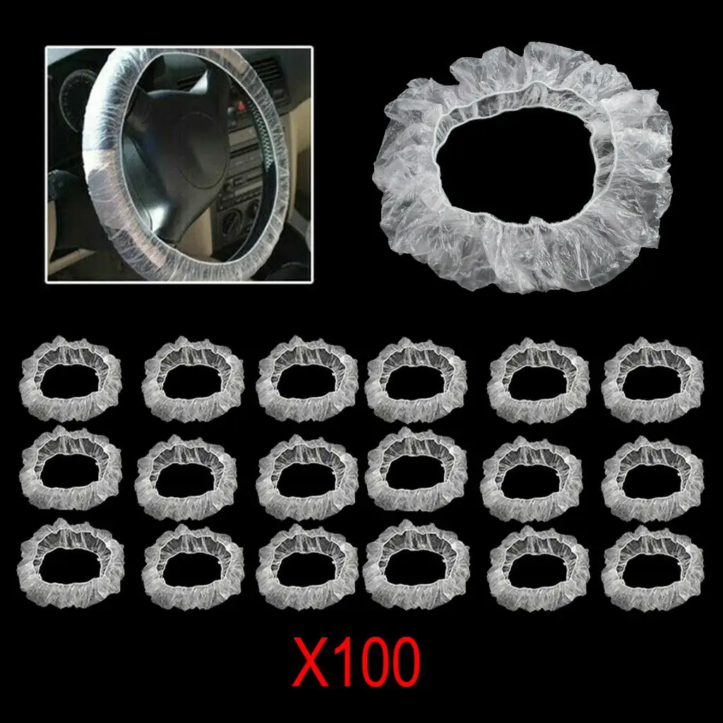Фото Праску 100x Boleh Guna Wheel Stereng Meliputi Elastik Plastik Anti-Habuk Kereta №3
