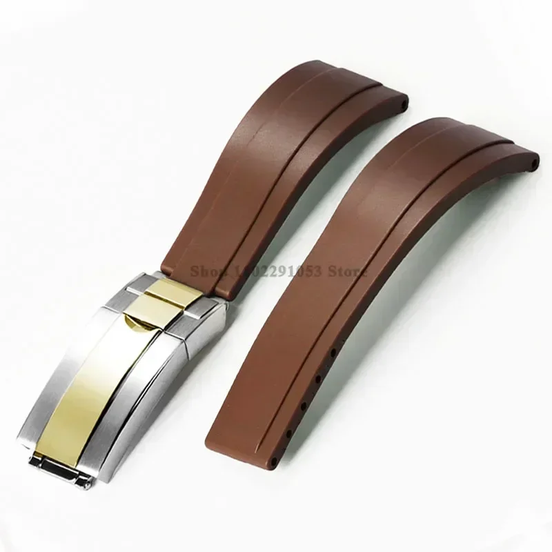 Enhanced Waterproof Silicone Sport Watch Strap with Metal Fold Buckle - 20mm Rubber Wrist Band