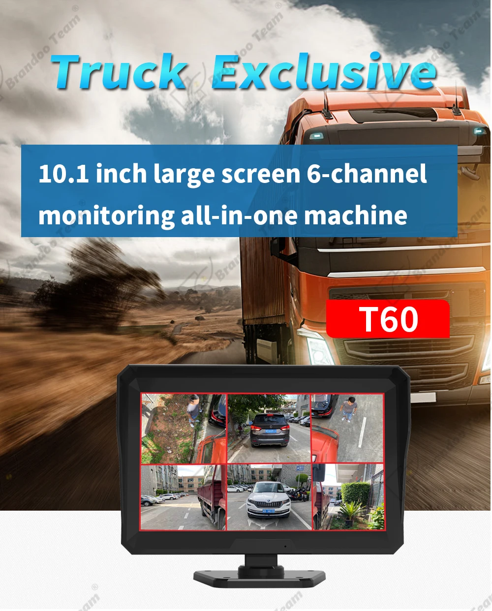 rear view mirror dash cam 6CH Truck Rearview System Built-in DVR With Recording Function 10.1nch 6 Channel 720P AHD Mobile DVR for Bus Truck Forklift reversing camera mirror