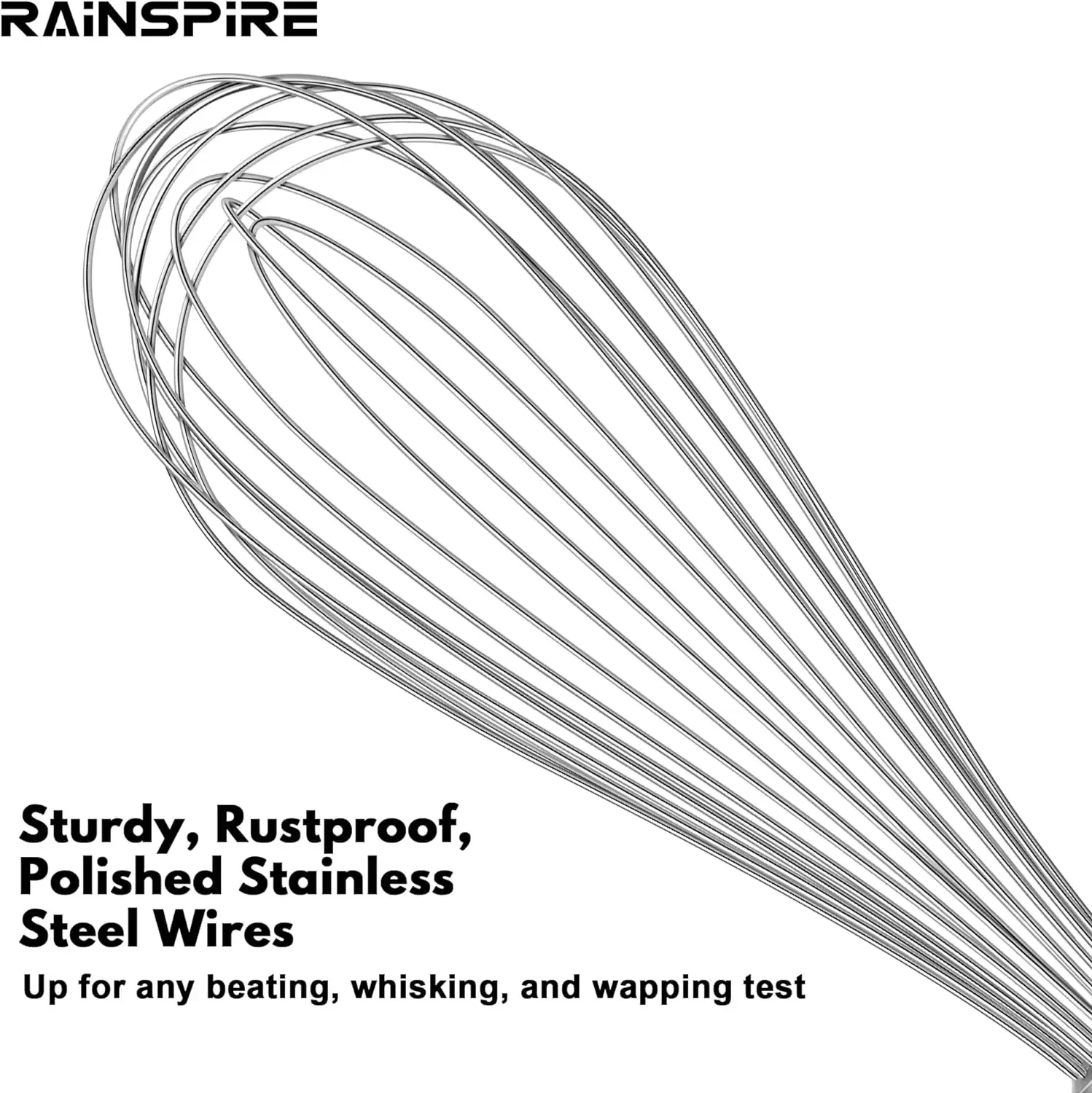 Household Stainless Steel Manual Mixer Balloon Whisks for Cooking Soft Silicone Handle for Blending Whisking 12 Inch balloon wire whisk ball whisk wire whisk