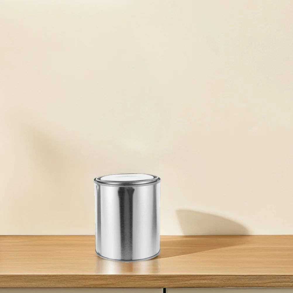3 Pcs Sealed Paint Bucket Metal Storage Containers for Garages with Cover Silver