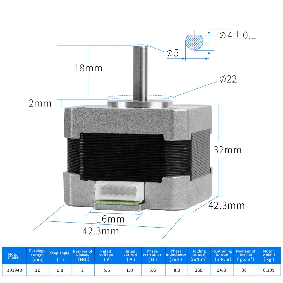 Motor de Passo para Impressora 3d Eixo x Eixo z Step-motor para Ender Ender3 v2 Ender3 Pro Ender5 Cr10 Peças de Reposição 4234 - Imagem 6