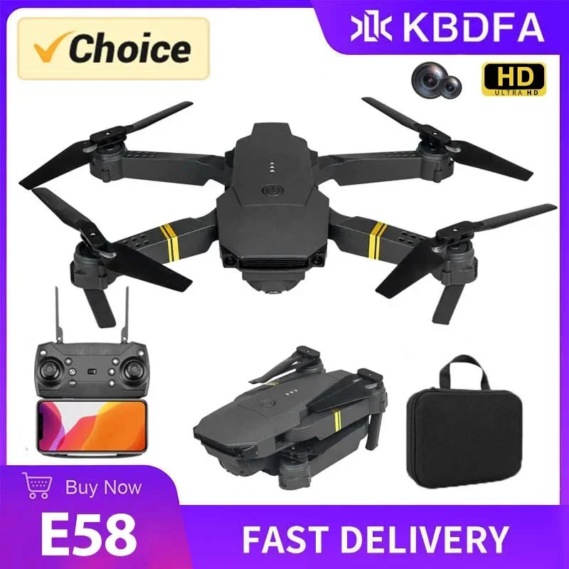 KBDFA NEW E58 MAX 드론 WiFi FPV 고도 유지 접이식 쿼드콥터 배터리 포함 1080P 4K HD 카메라 RC 헬리콥터 장난감 드론 선물