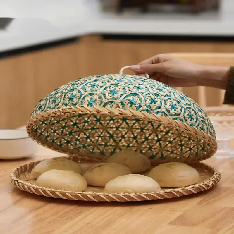 

Retro Functional Dessert American Country And Food Bread Kitchen Cover Bamboo Basket Home Multi Dust Fly