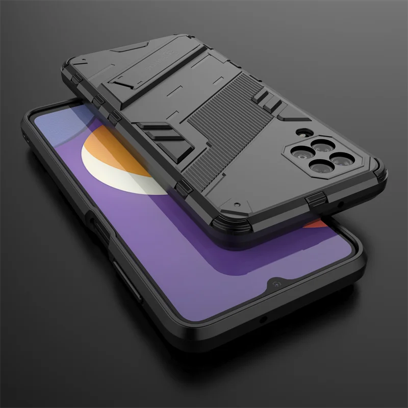 Per Cover Samsung Galaxy M12 Custodia Per Samsung M12 A12 A22 Capas Antiurto Kickstander Full Holder Cover Per Samsung M12 Fundas