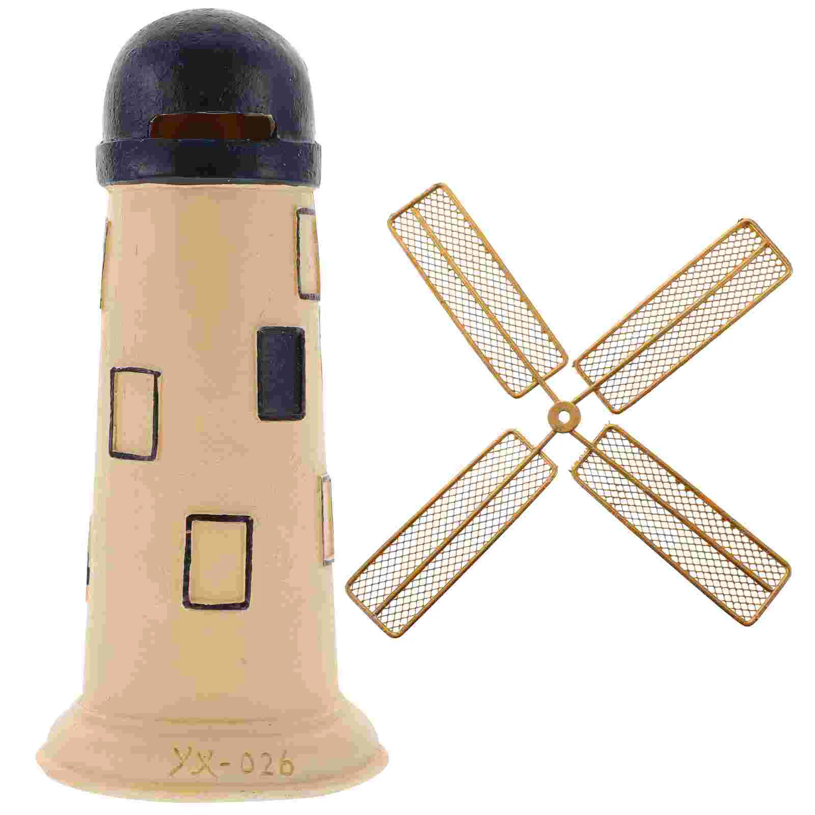

Dinning Table Decor Dutch Windmill Ornament Resin Decoration Adornment Tabletop Vintage Craft Office