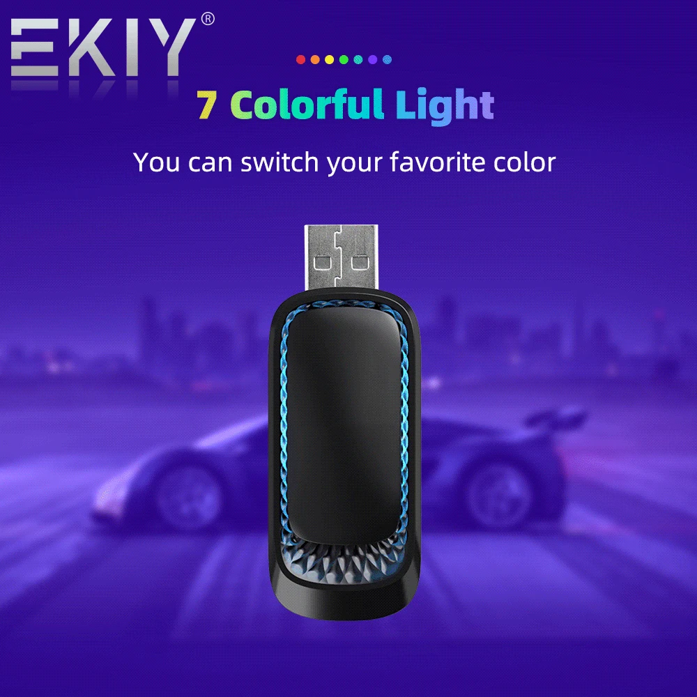 Ekiy Rgb Colorato Wireless Carplay Adapter Smart Box Usb Plug Type-C Plug Play Connect Bluetooth Wifi Con Apple Carplay Cablato