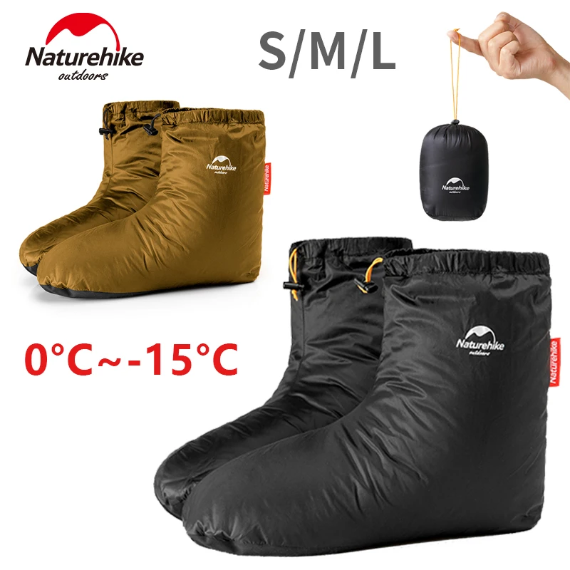 Naturehike Winter Duck Down Foot Cover Outdoor Hiking Camping Warm Booties Waterproof Shoes Ultralight Soft Slippers Socks 650FP