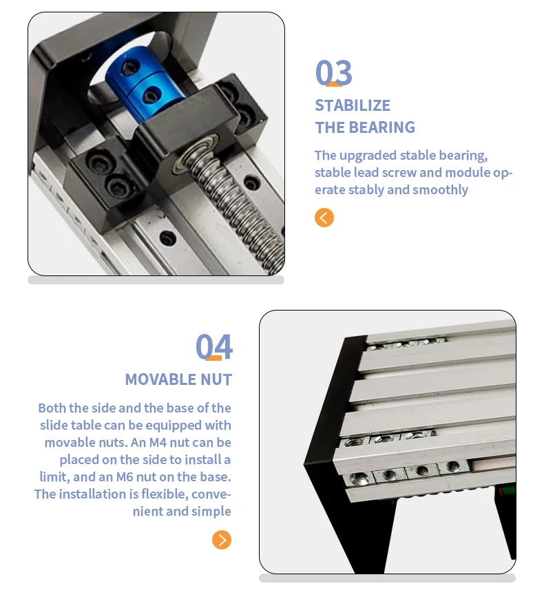 GX80 Präzisions-Kreuz-Elektro-Schrittmotor, Doppelspur-Linearmodul, Führungsschiene, kreuzförmiges Kugelumlaufspindel-Schiebetischmodul – Detail 9