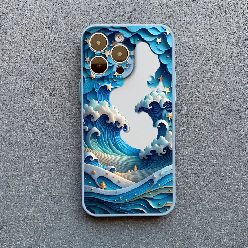 Ocean Adventure Marine Life Phone Case featuring Sharks and Dolphins with Blue Sea Waves Design