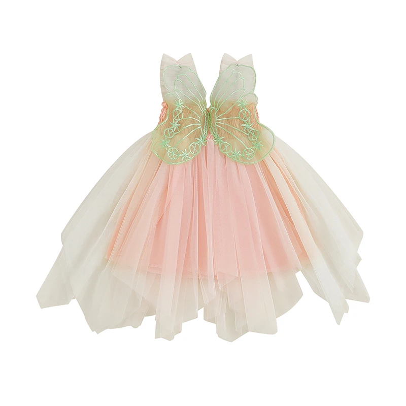 

Toddler Baby Girl Butterfly Wings Dress Princess Sleeveless Tulle Butterfly Wing Skirt Birthday Party Tutu Dress