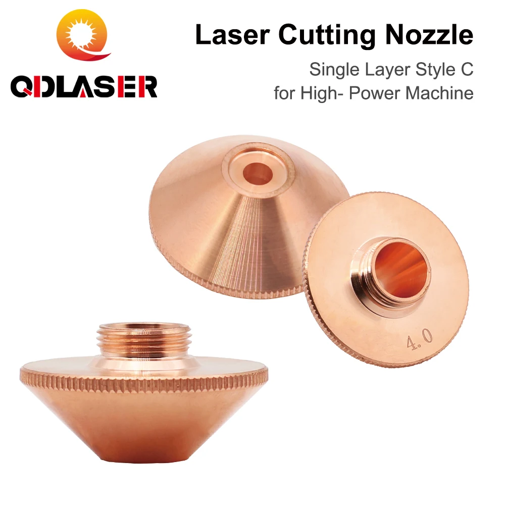 

QDLASER Penta C Style Laser Cutting Nozzles Single Layer for High-Power Machine D28 M11 H15mm Caliber 3.5-6.0mm for Fiber Laser