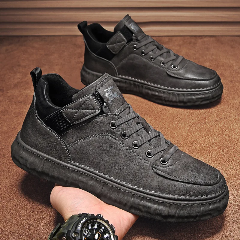 

Модные Повседневные маленькие кожаные туфли с подкладкой, новая коллекция обуви в стиле ретро, зимняя деловая Хлопковая мужская обувь со средним верхом