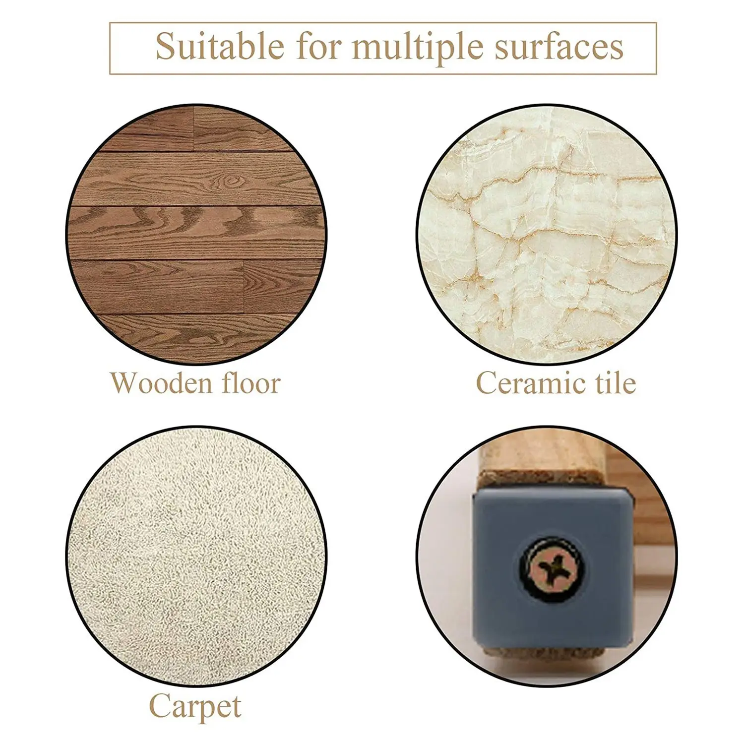 믿을 수 있는 카펫에 대 한 20Pcs 가구 슬라이더 PTF 가구 글라이드 나사 식 사각형 가구 이동 슬라이더 25Mm 나사