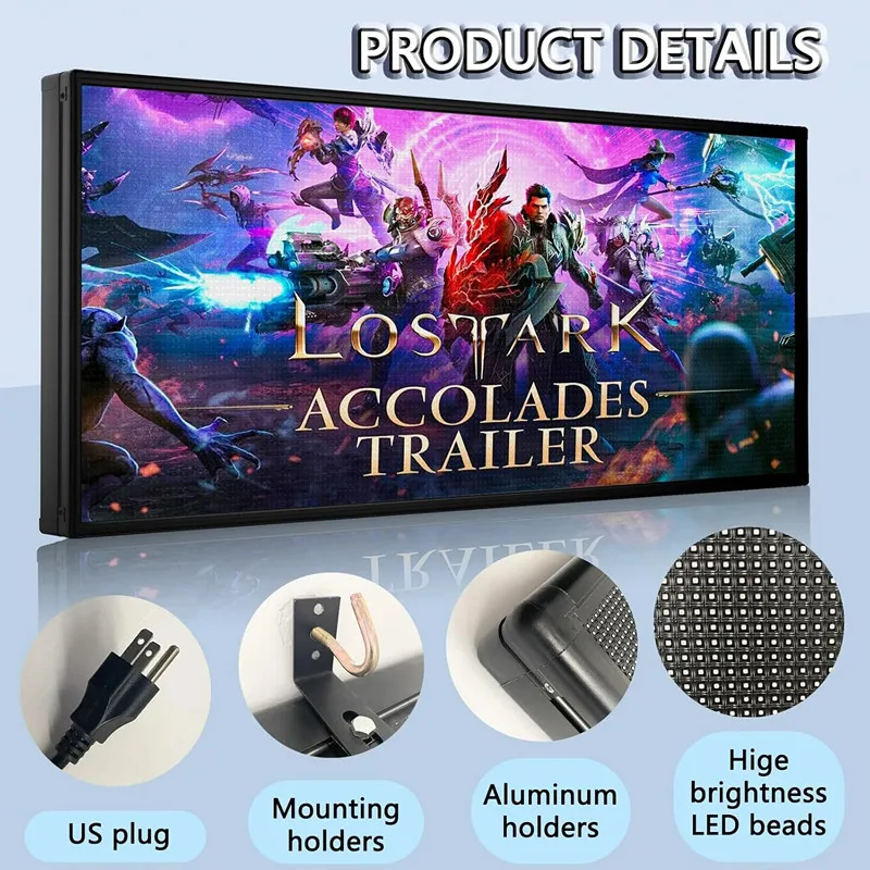 66x34 Inch P5 Outdoor LED Display, Waterproof WiFi USB Programmable Full Color Video Board for Shop 5