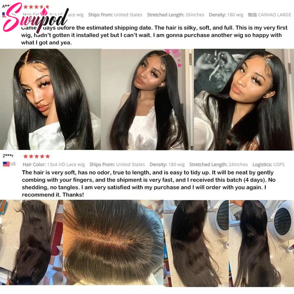 360 Full Lace 13x6 HD Lace Frontal Wig for Women 13x4 Frant Silky Straight Remy Human Hair Dark Black Glueless Pre Plucked 250% human hair wig,lace front wig,human hair wigs,front lace wig