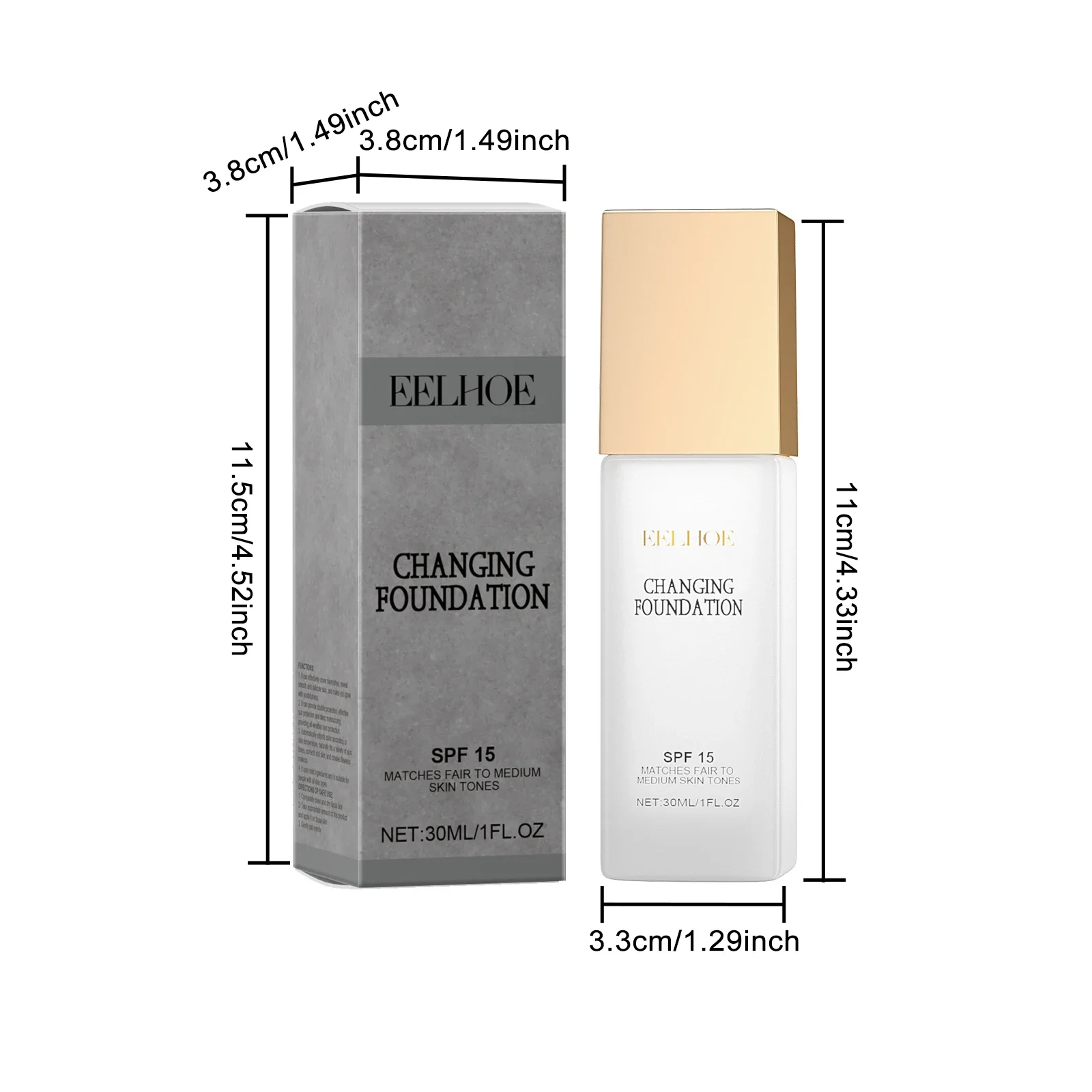 Liquid Foundation Waterproof Foundation Colour Change Foundation Spf 15 Oil Control Waterproof Sweatproof Matte Moisturizing Face Makeup Full Coverage