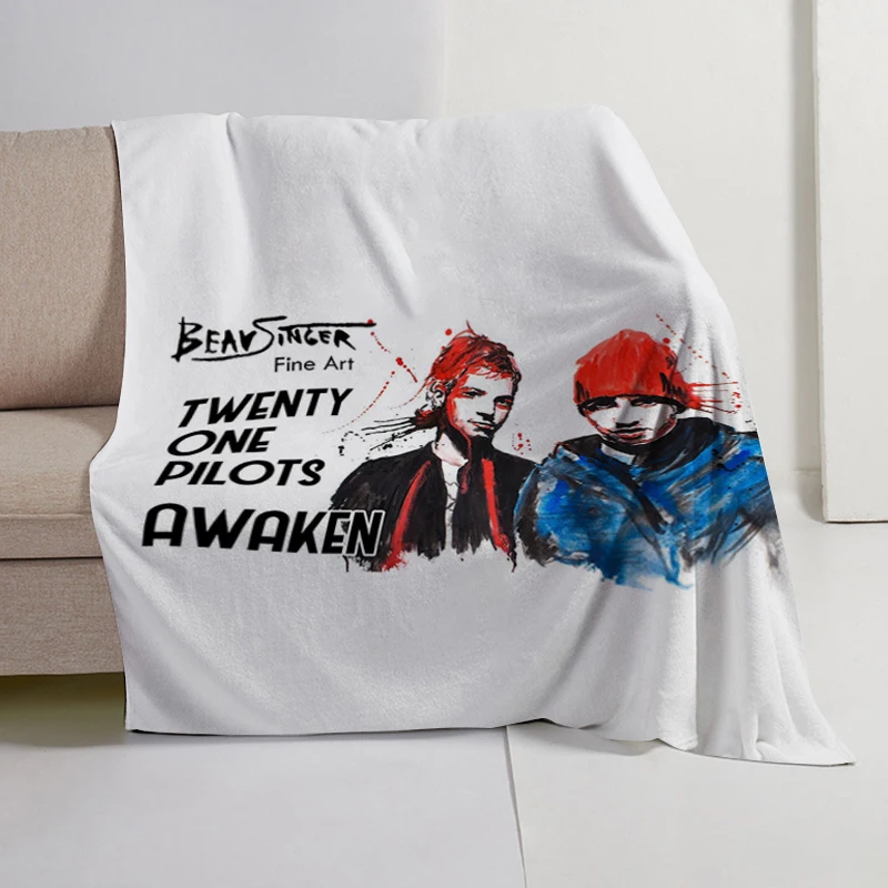 

Flannel Winter Blanket T-Twentys One Pilots Microfiber Bedding King Size Warm Knee Bed Fleece Camping Sofa Fluffy Soft Blankets