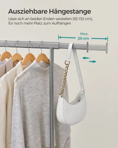 SONGMICS dresses stand, coat rack stand on castors, can be loaded up to 90 kg 3