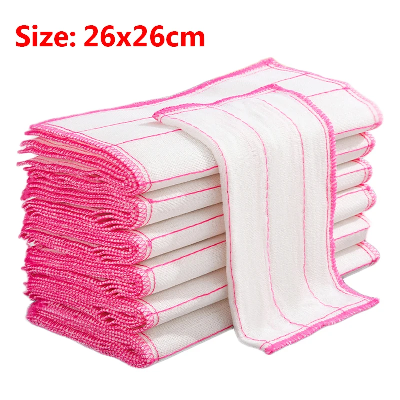 5Pcs Kitchen Towels Cotton Dishcloth Super Absorbent Non-stick Oil Reusable  Cleaning Cloth Kitchen Daily Dish Towels - AliExpress