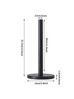 Matte Black Paper Towel Holder Countertop, Kitchen Paper Roll Holder Stand with Weighted Base Heavy for Standard 2