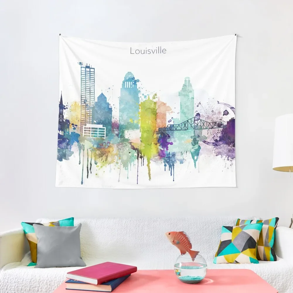 

Colorful Louisville skyline design Tapestry On The Wall Room Decoration Aesthetic House Decoration Tapestry