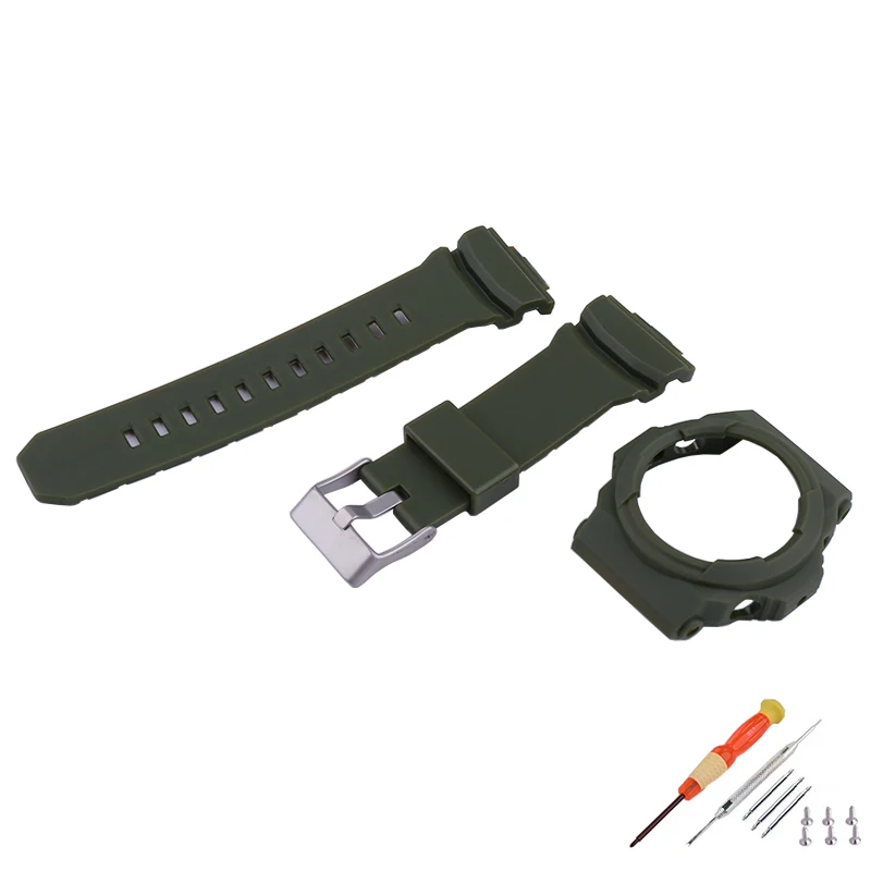 حزام ساعة من الراتنج وحافظة متوافقة مع حزام ساعة ك...