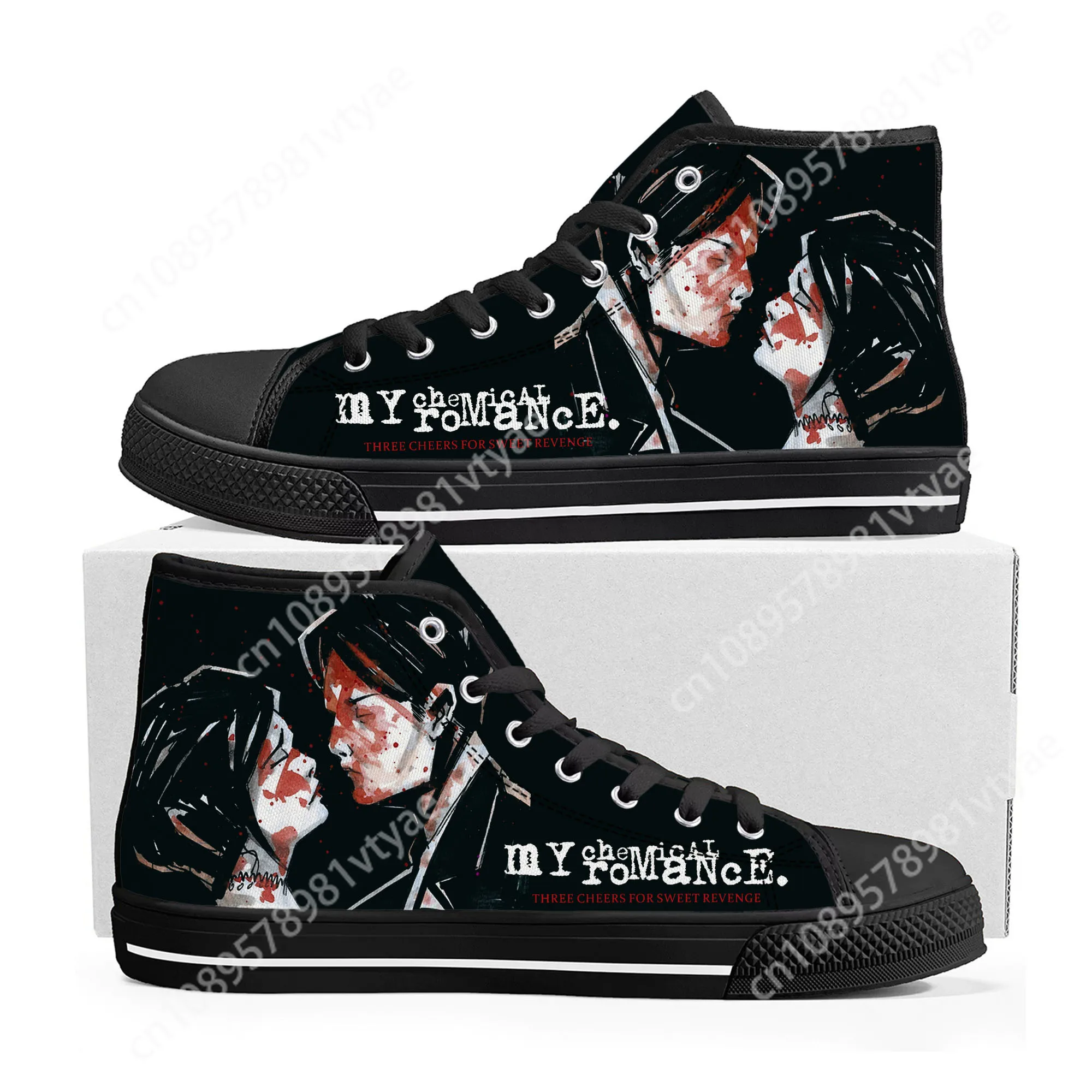 My Chemical Romance Rock Band High Top High Quality Sneakers Mens Womens Teenager Canvas Sneaker Casual Couple Shoes Custom Shoe 4
