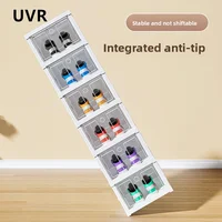 Полка для обуви UVR, домашний дверной проем, многослойный шкаф для обуви, складная полка для закусок, органайзер, прозрачная коробка для хранения обуви, мебель — изображение 5