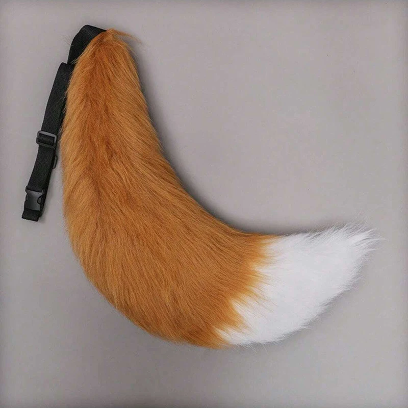 Adjustable Belt Fox Tail Kawaii Wolf Dog Tail Cosplay Accessories Party 70cm Furry Tail Cosplay Costume Props Girl Faux Fur Tail