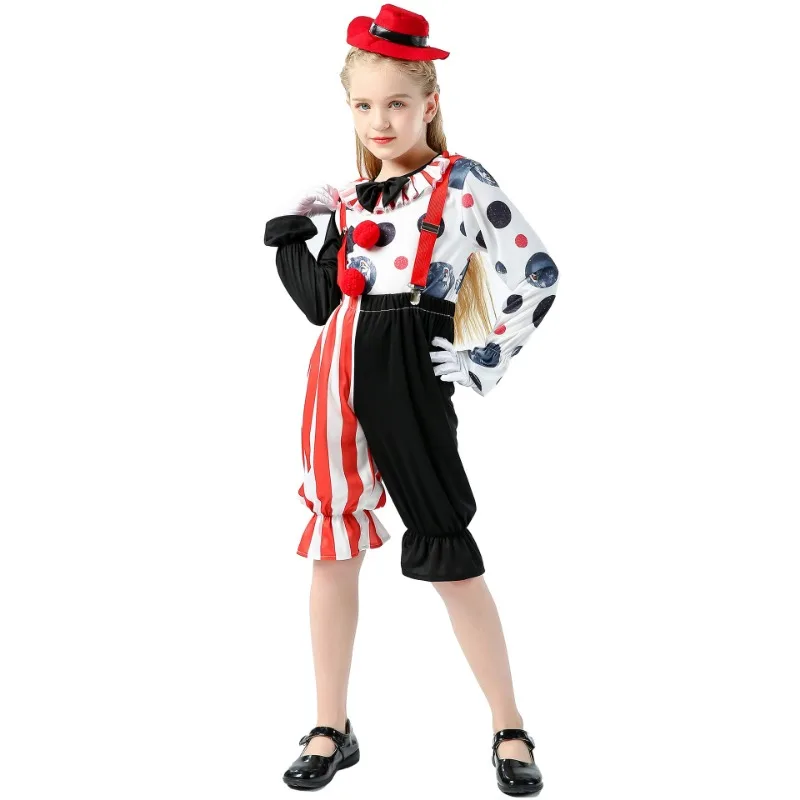 Halloween Costumes for Women Children Clowns Cosplay Costumes for Boys Girls Evil Terrifying Ugly Circus Makeup Ball Costume Set