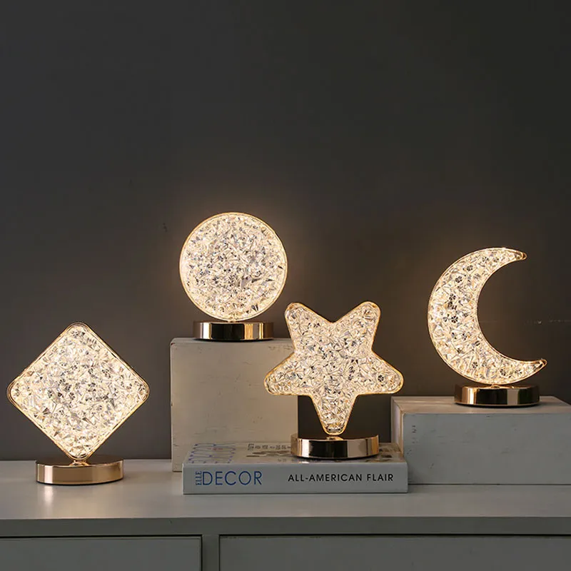 Nordic Luxury Bedroom Lamp Acrylic Crystal Star Bedside Table Lamp Romantic Atmosphere Lamp Recharge Touch Switch.jpg