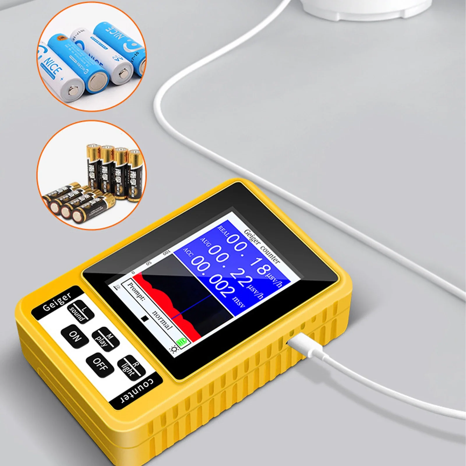 Br-9C Xr3 Portable Digital Emf Nuclear Radiation Detector Geiger Counter With Full Functionality For Home Office Use