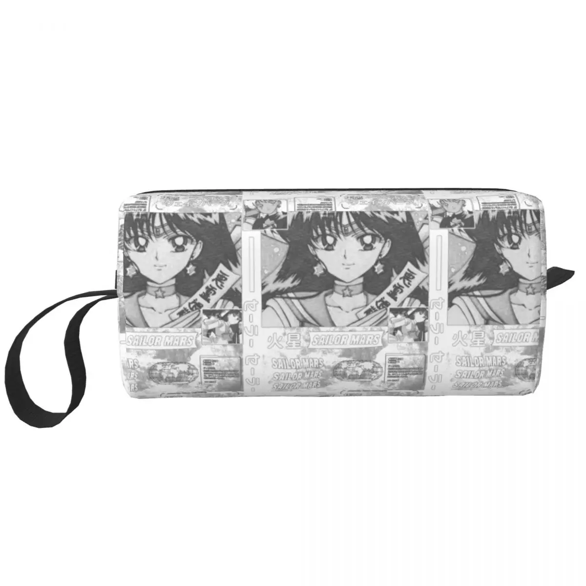 Sailor Mars Moon Anime Makeup Bag Pouch Cosmetic Bag Travel Toiletry Bag Organizer Storage Bag Grande Capacità