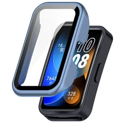 Premium Tempered Glass Protective Bumper Cover - Huawei Band 8 (Official blue)