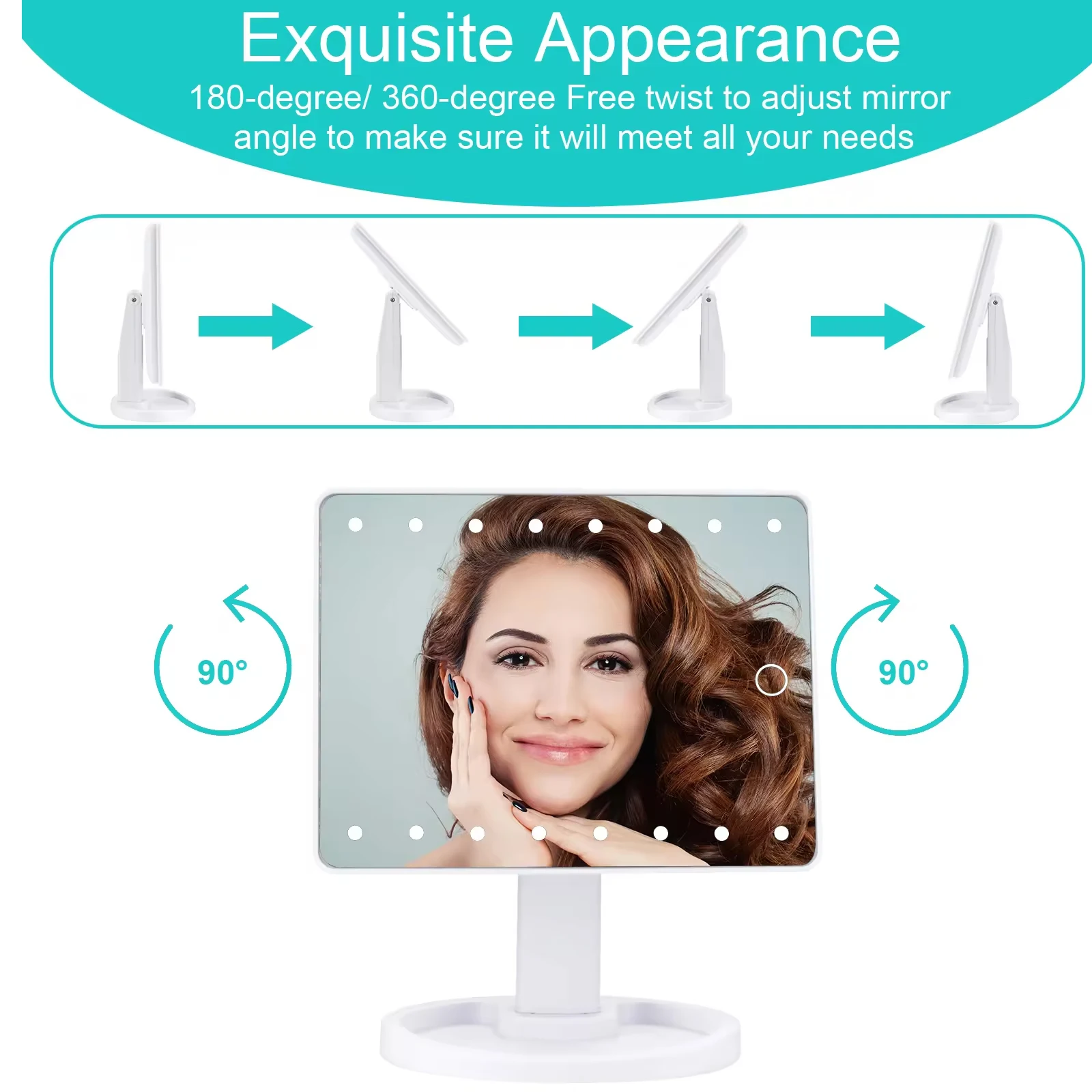 Touch Screen Lighted Makeup Mirror 4