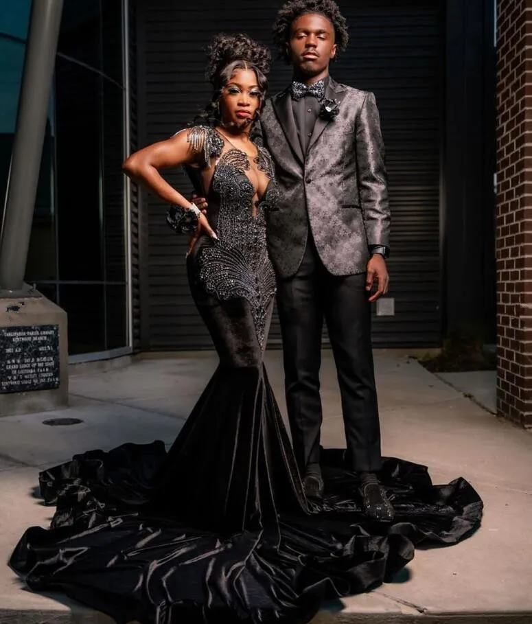 Evening Gown Black Feather Prom Dress Black Velvet Black Prom Dress Black  And Fuschia Dress Mermaid Long Evening Formal Dresses For Black