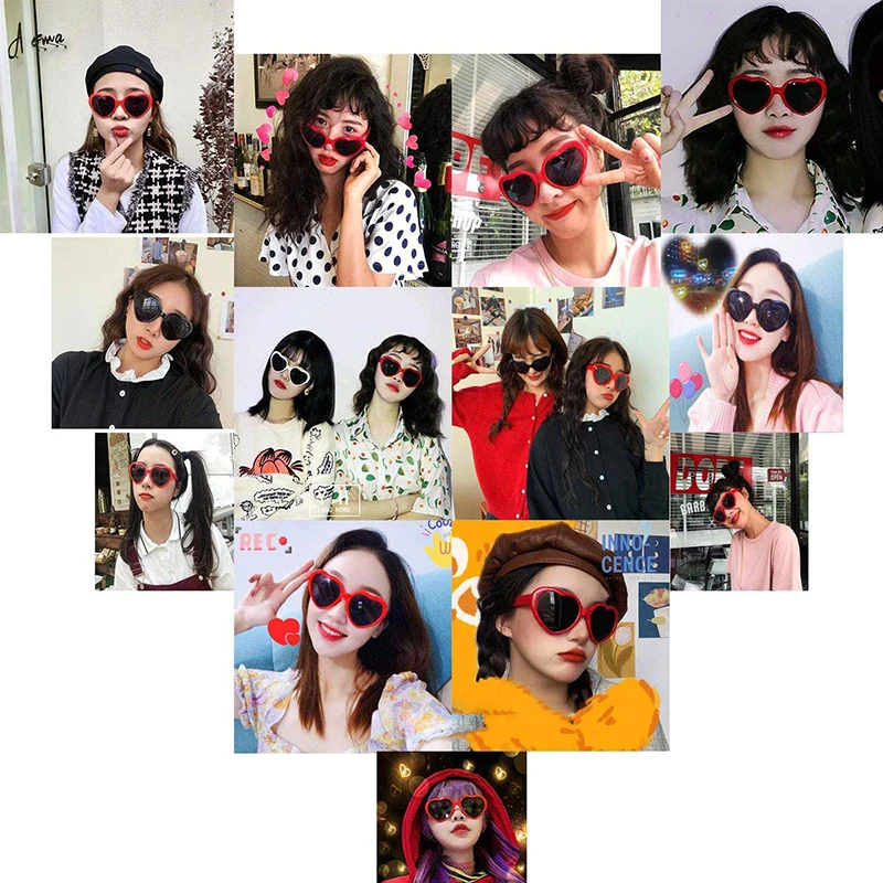 Women Fashion Sunglasses Heart Shaped Effects Glasses Watch The Lights Change To Heart Shape At Night Diffraction Glasses Female Sunglasses