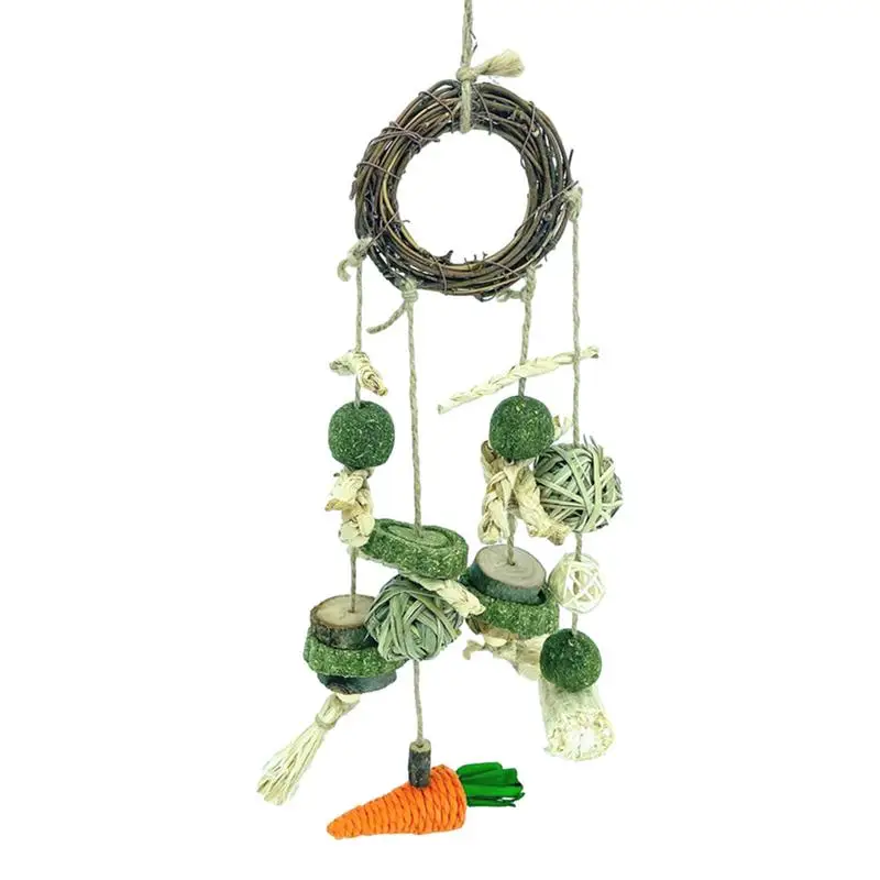 

Bird Chewing Toy Parrot Hanging Bite Rattan Ball Toys Parrots Parakeet Birdcage Decoration Rabbit Hamster Chew Toys