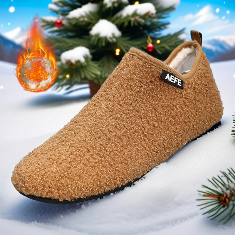 MAEDEF Men Slippers Winter Warm Shoes Man Cotton Shoes Soft Thin Bottom Design Bedroom Home Slipper Men Loafers Flat Men's Shoes