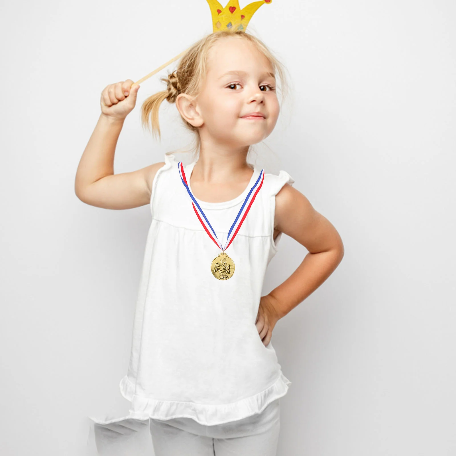 5 Pcs Golden Medals Boxing Sports Competition Awards Trophies Zinc Alloy Souvenirs Memorabilia Prize Student Supplies Metal