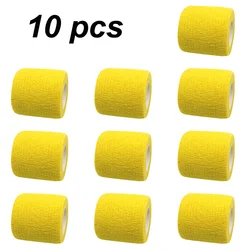10 pcs Colorful Sports Self - Adhesive Elastic Bandage Wrap Tape - Versatile Aid Kit - 5cm X 4.8m (YELLOW)