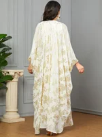 Eid Muslim Party Dress for Women Abaya with Inner Dress 2 Piece Set Jalabiya Ramadan Abayas Robe Caftan Vestidos Largos 2024 2