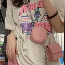 

2Pcs Removable Women Mini Pink Cross Body Bag Small Handbags for Women Temperament Versatile Fashion One-Shoulder Chain Bag