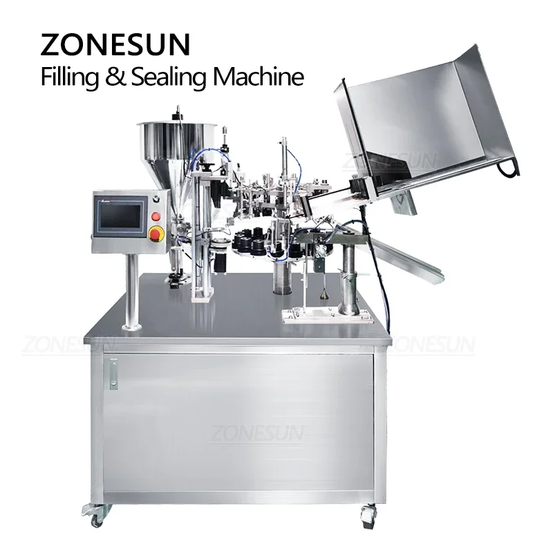 ZONESUN Paste Filling and Sealing Machine ZS-FS03 Automatic Metal Aluminum Tube Hand Cream Eye Cream Cosmetics Packaging