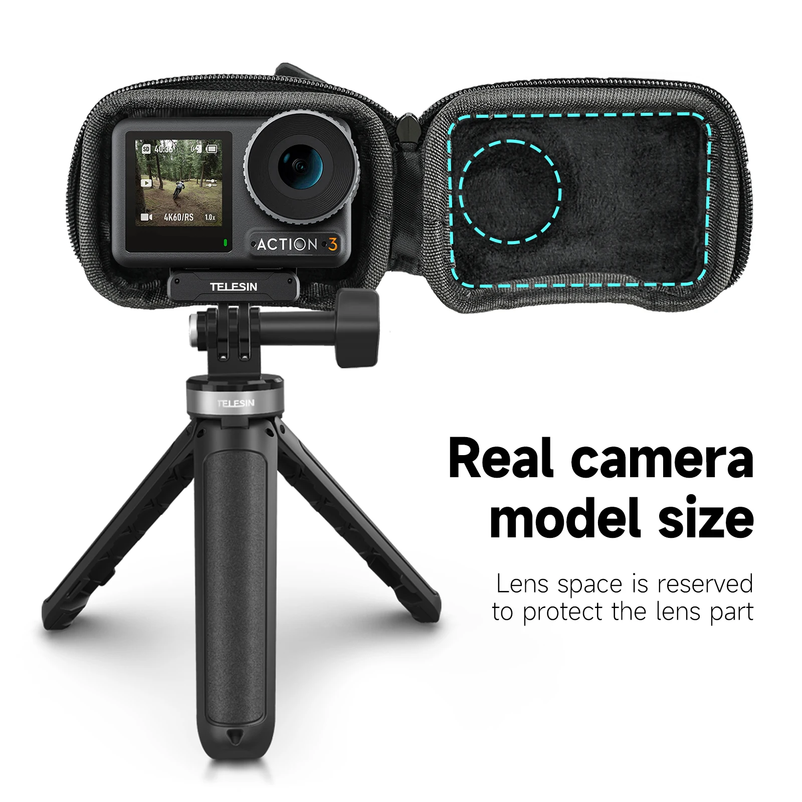 텔레신 미니 보호 가방 DJI 오스모 액션 5프로 4 3 휴대용 가방 방수 보관 박스 DJI 액션 3 4 5프로 핸드백