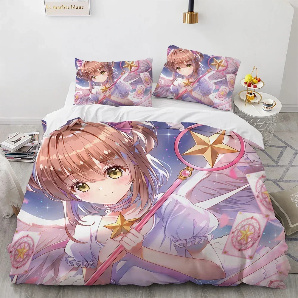 Anime Cardcaptor Sakura Bedding Set Duvet Cover Bedroom Comforter Covers Single Twin King Size Quilt Cover Home Textile 2/3PCS