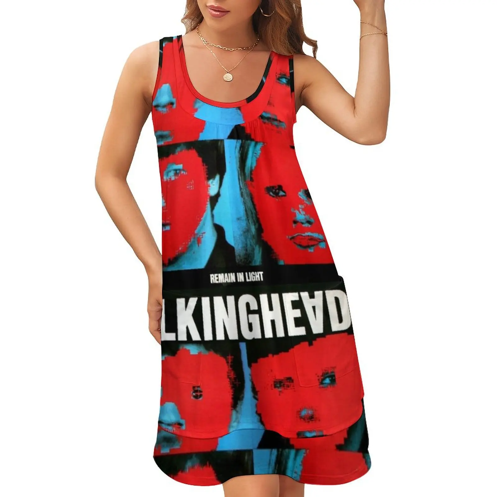 

Remain in Talking heads Sleeveless U-Neck Fake Two Piece Dress elegant dress summer woman dress 2024 Woman's evening